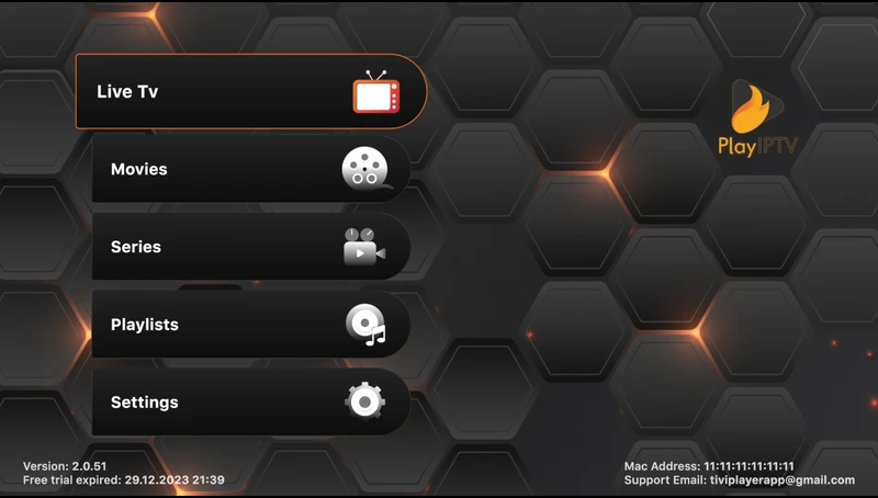 Captura de pantalla de la pantalla principal de una App