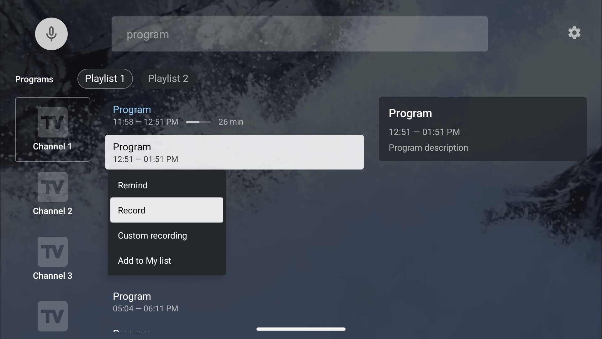 Captura de pantalla de un catalogo