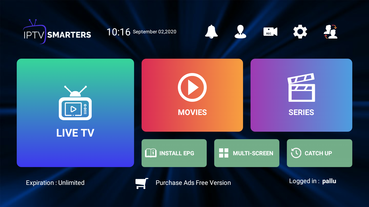 Captura de pantalla de la pantalla principal de una App
